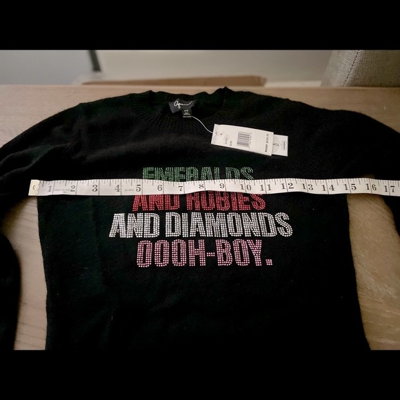 Emeralds, & Rubies & Diamonds ooh boy 100% Cashmere Sweater by Aqua NWT $188 - Picture 5 of 7